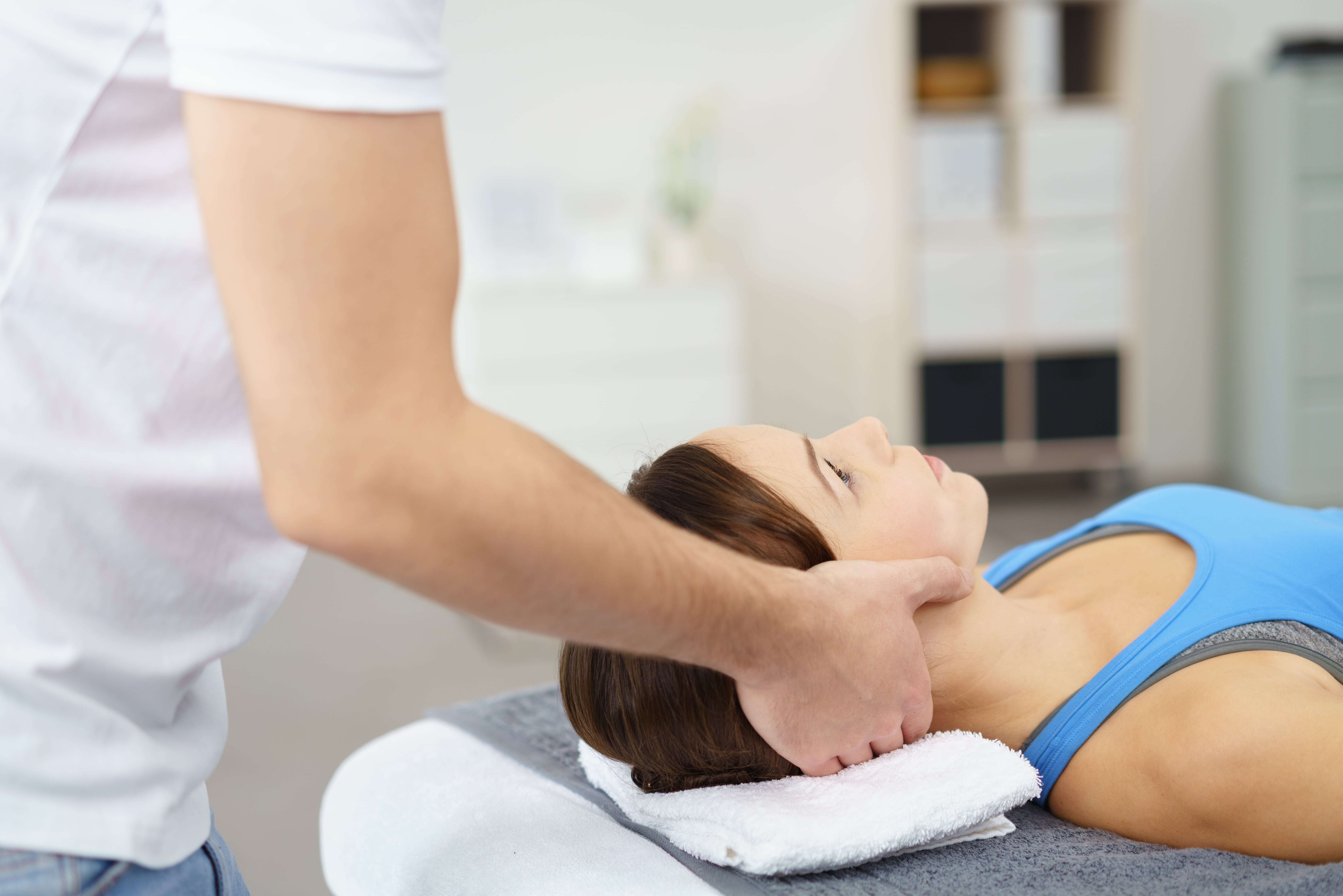 Woman having physiotherapy in Jesmond